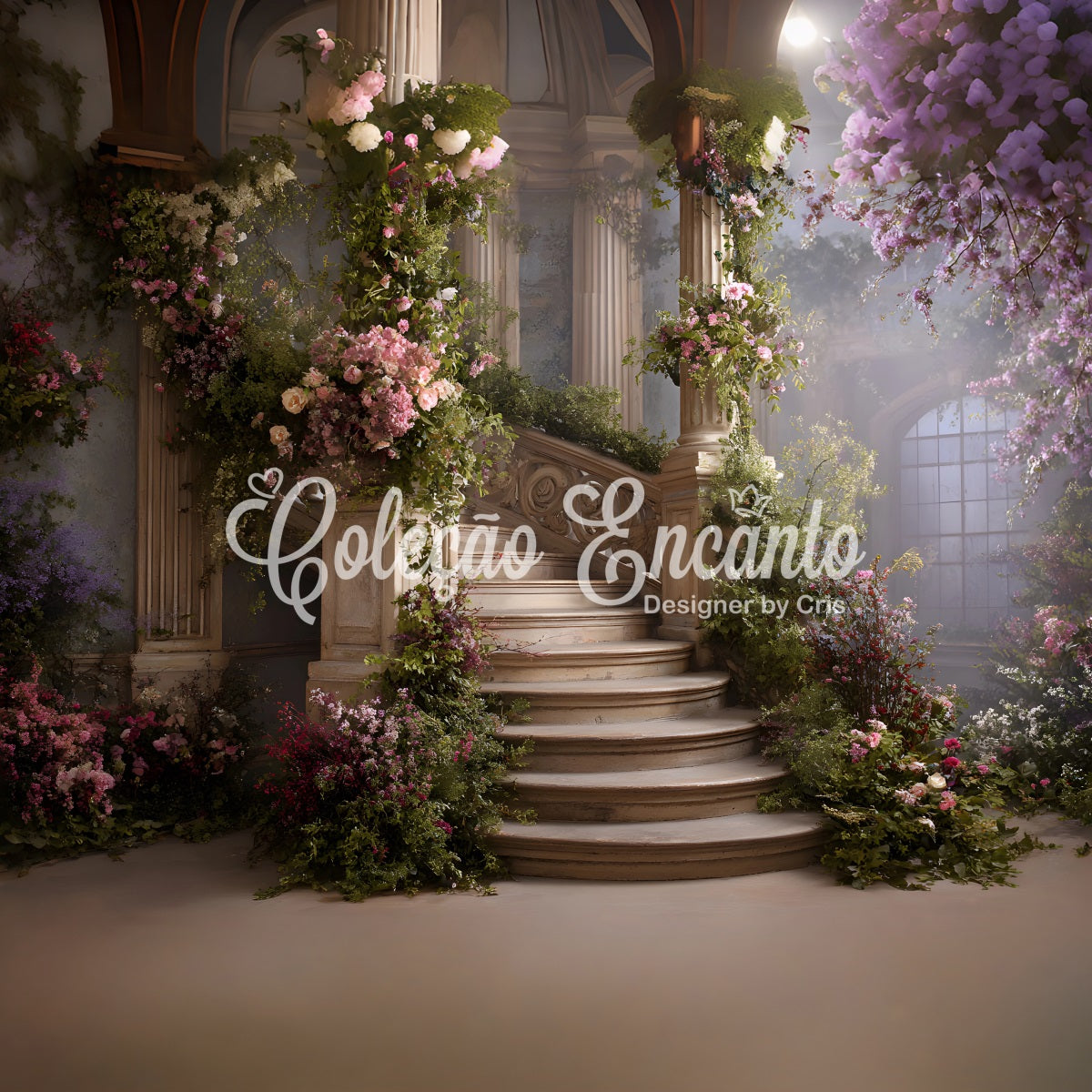 Happy Mother's Day Backdrop Ideas Romantic Floral Staircase Path Mother Day Backdrop UK By Magali