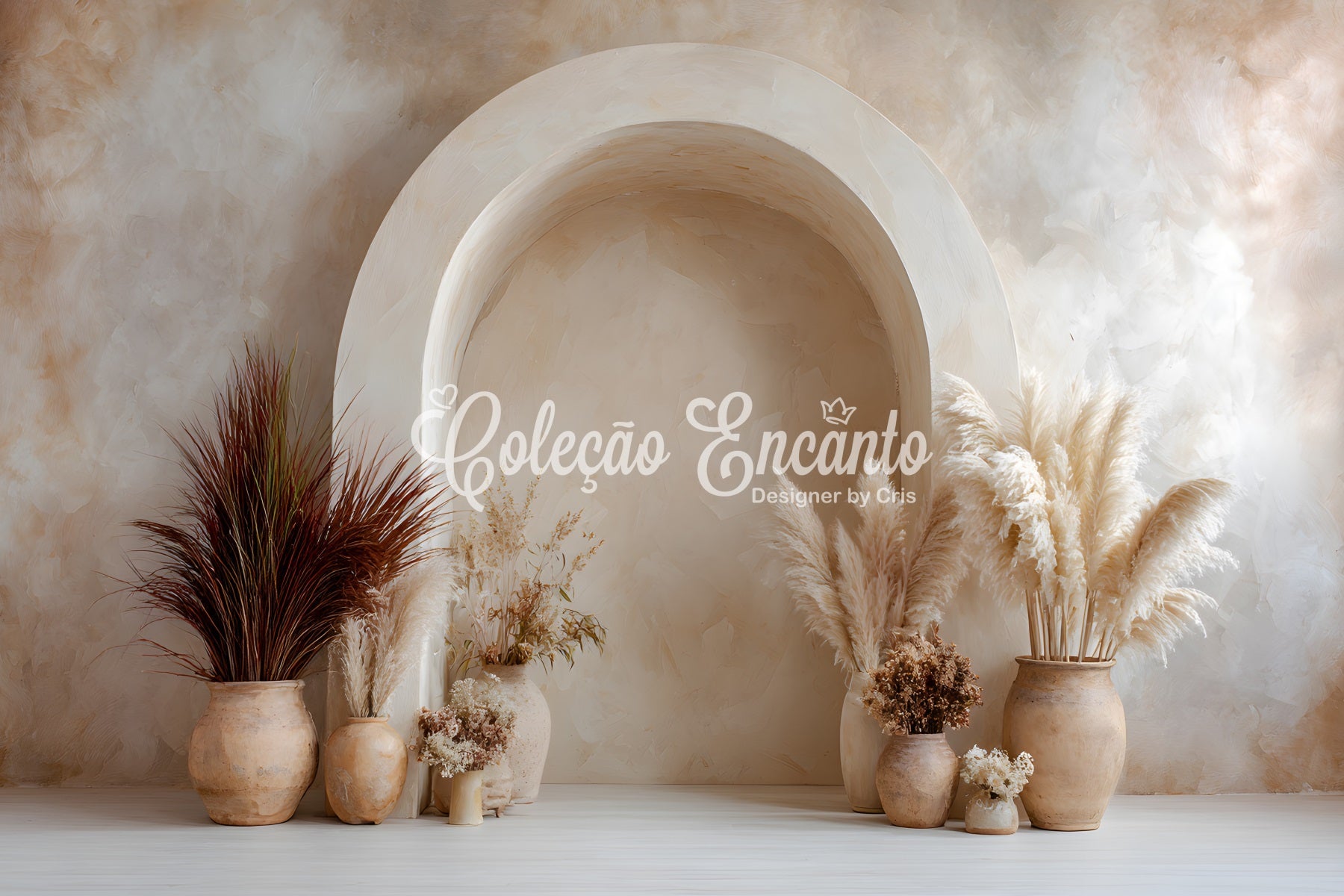 Photo Booth Mother's Day Backdrop Boho Beige Pampas Arch Backdrop Mother Day UK By Magali