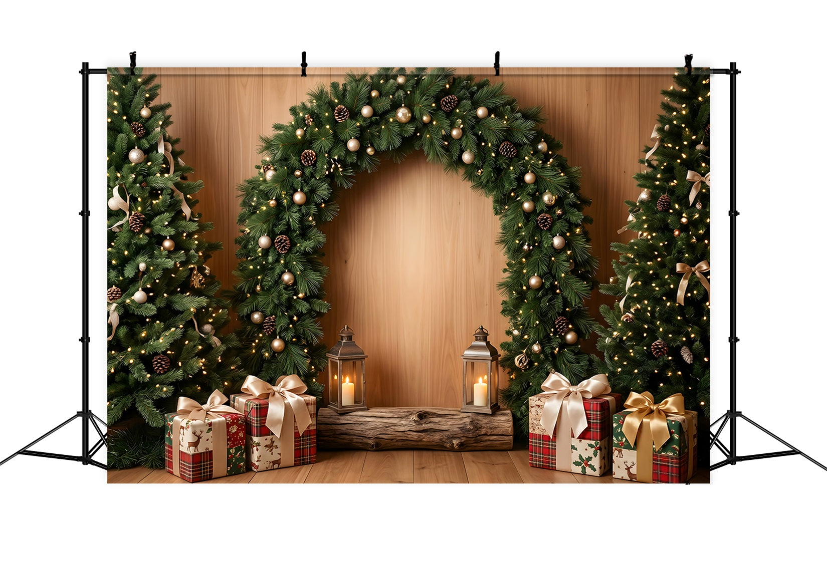 Diy Christmas Backdrop Ideas Woodland Pine Arch Gift Christmas Backdrops For Photos UK CEM65-194