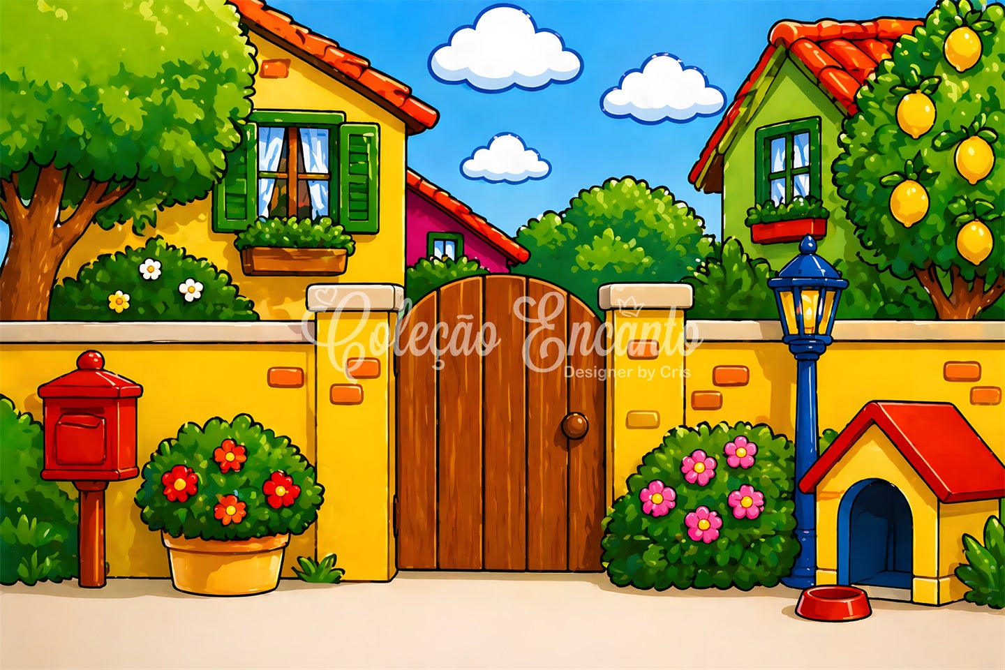 Newborn Backdrops Sunny Cartoon Garden Pet Yard Kids Photo Backdrop UK CEM65-4
