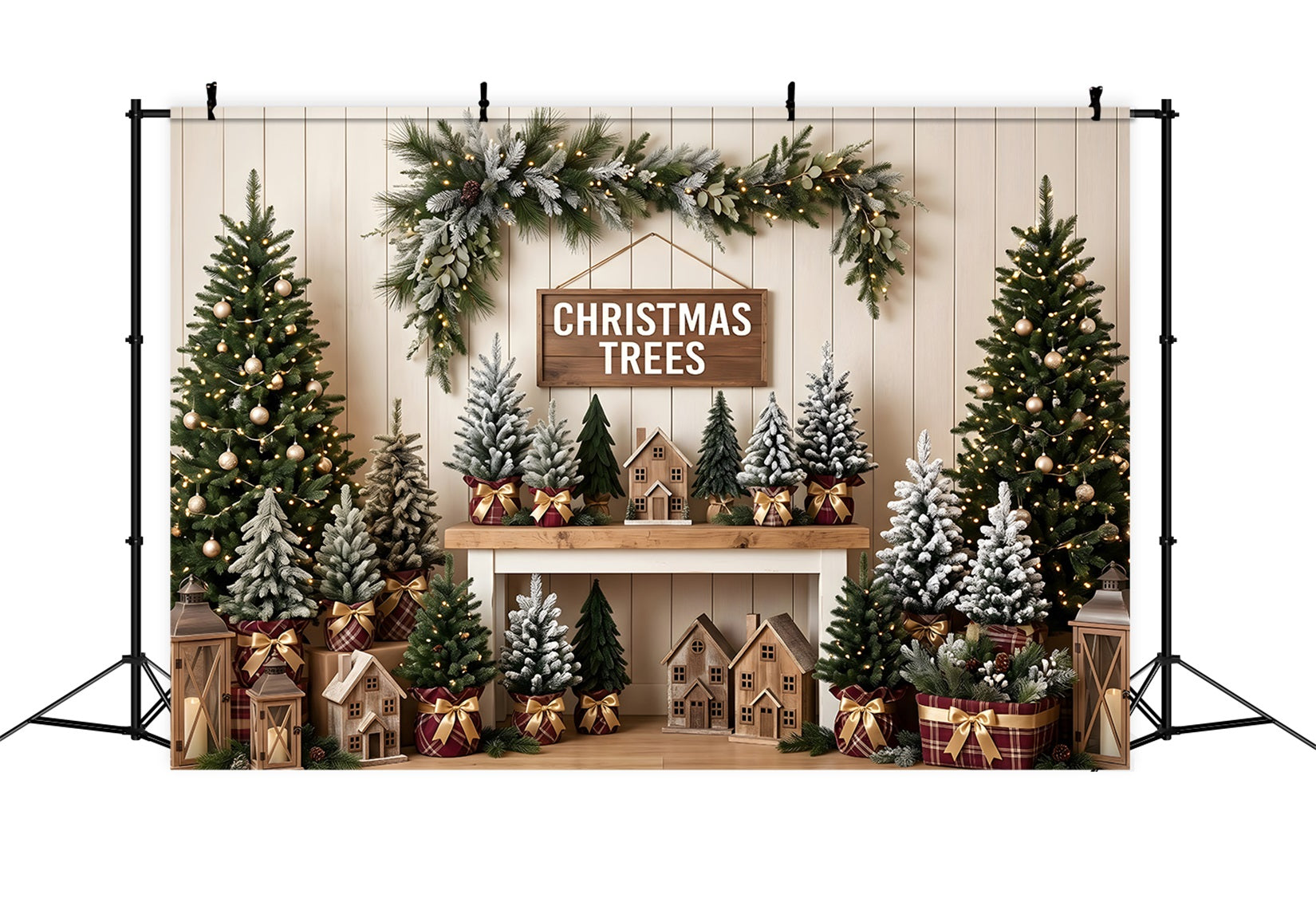 Christmas Backdrops For Photography Farmhouse Tree Shop Mantel Backdrop Christmas UK CEM65-80