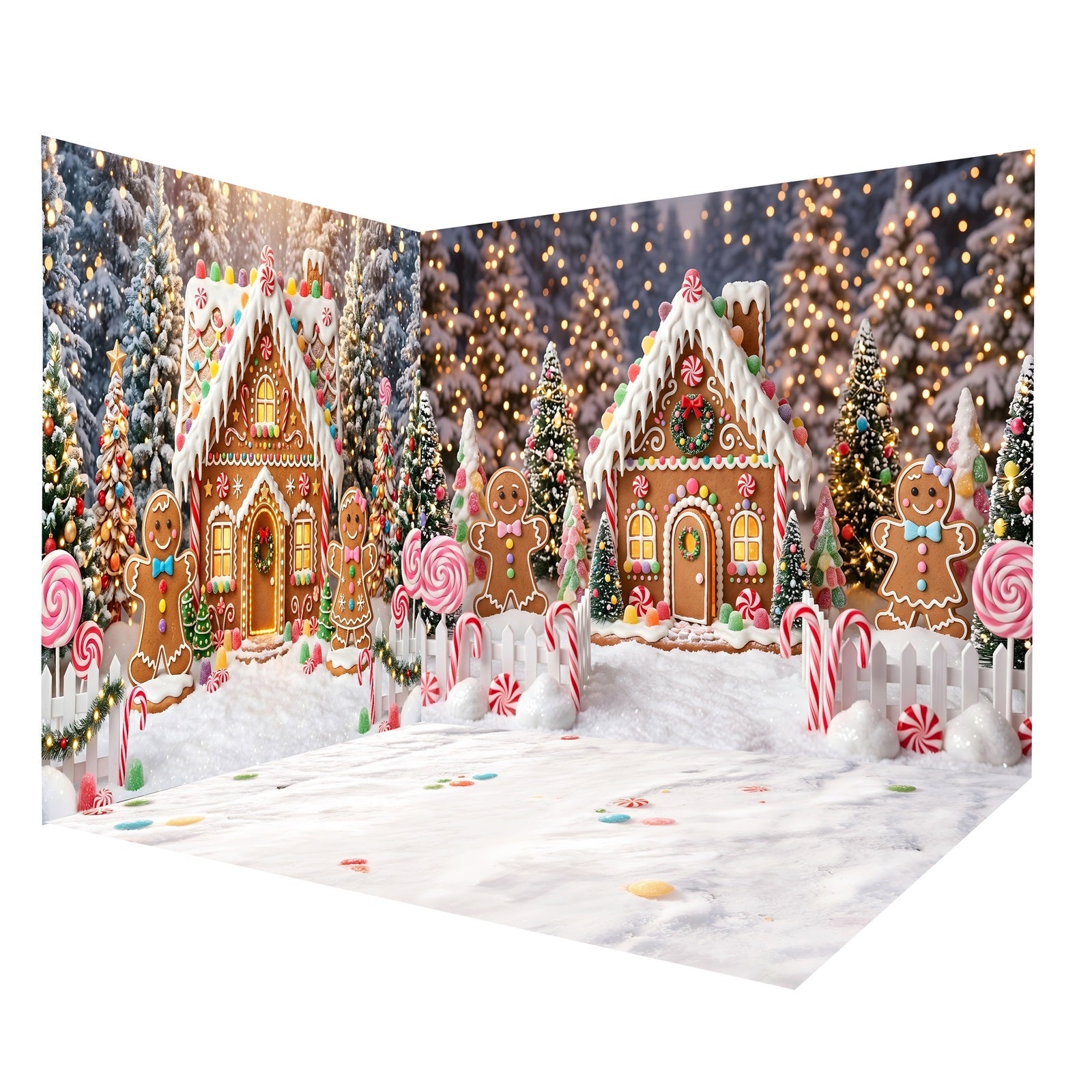 Gingerbread House Backdrop Gingerbread Candy Forest Backdrop Room Set UK CEMRMS65-10
