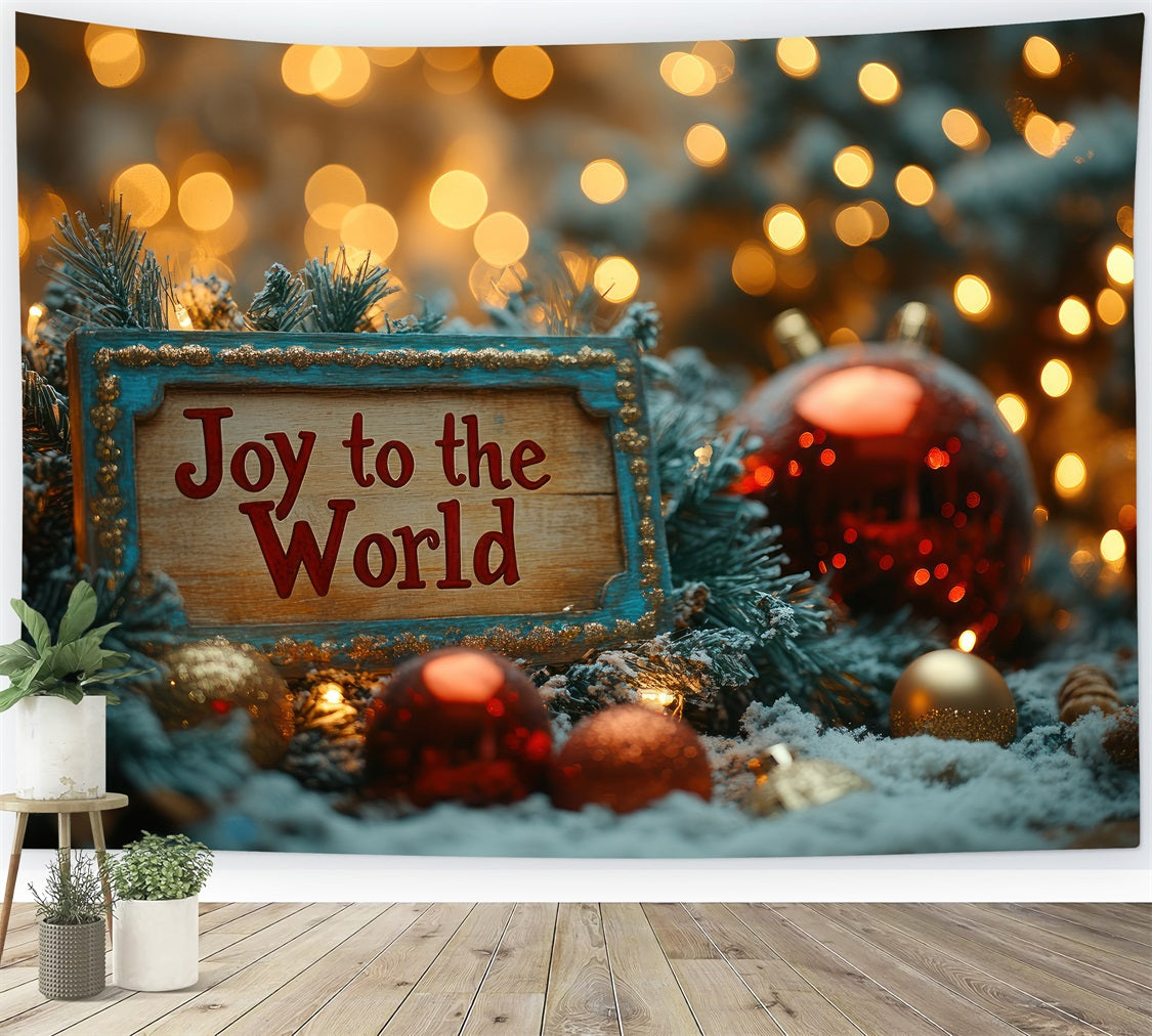 Joy to the World Backdrop Golden Glow Christmas Backdrop UK CJJ2-18