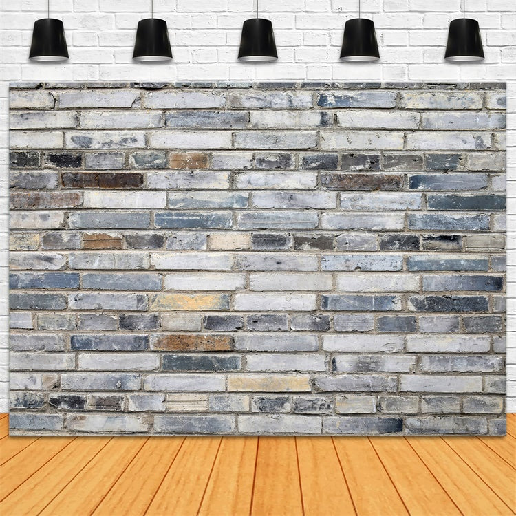 Grey Brick Wall Backdrop Vintage Ash Toned Brick Backdrop UK CJJ3-1