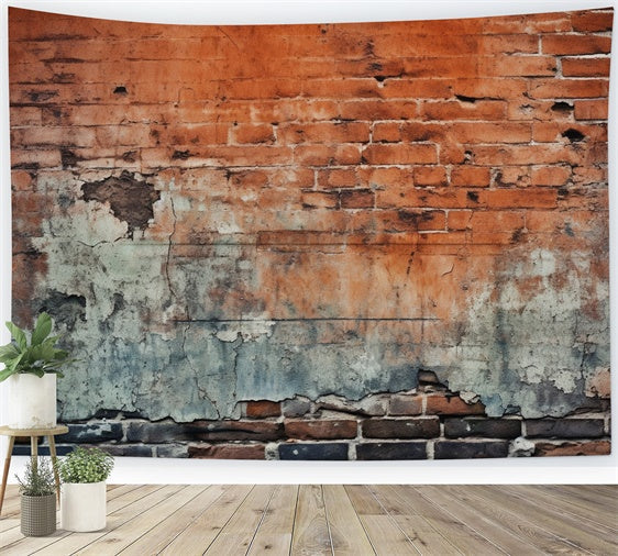 Backdrop Brick Wall Rustic Worn Brick Plaster Backdrop UK CJJ3-10