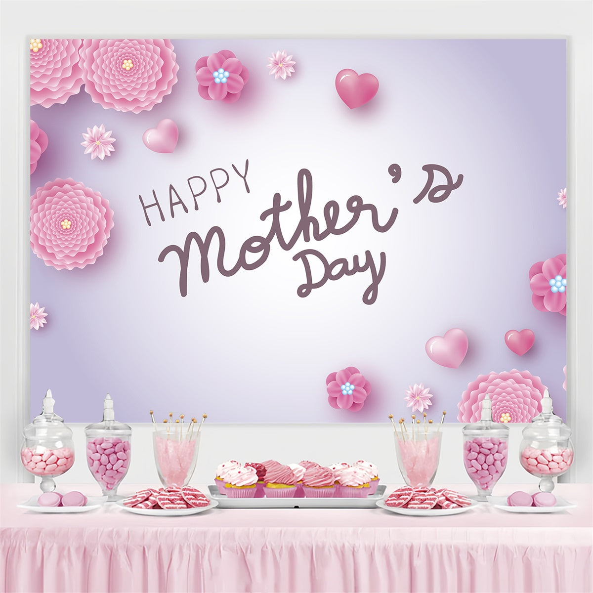 Mothers Day Backdrops Serene Pastel Floral Personalized Backdrop UK CJJ3-141