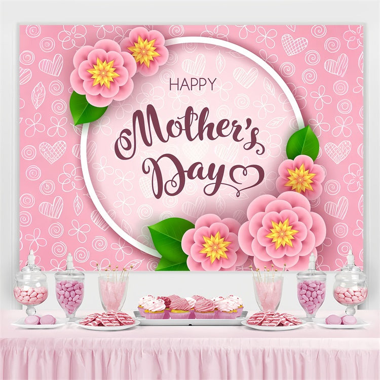 Mothers Day Backdrops Elegant Pink Floral Delight Custom Backdrop UK CJJ3-143