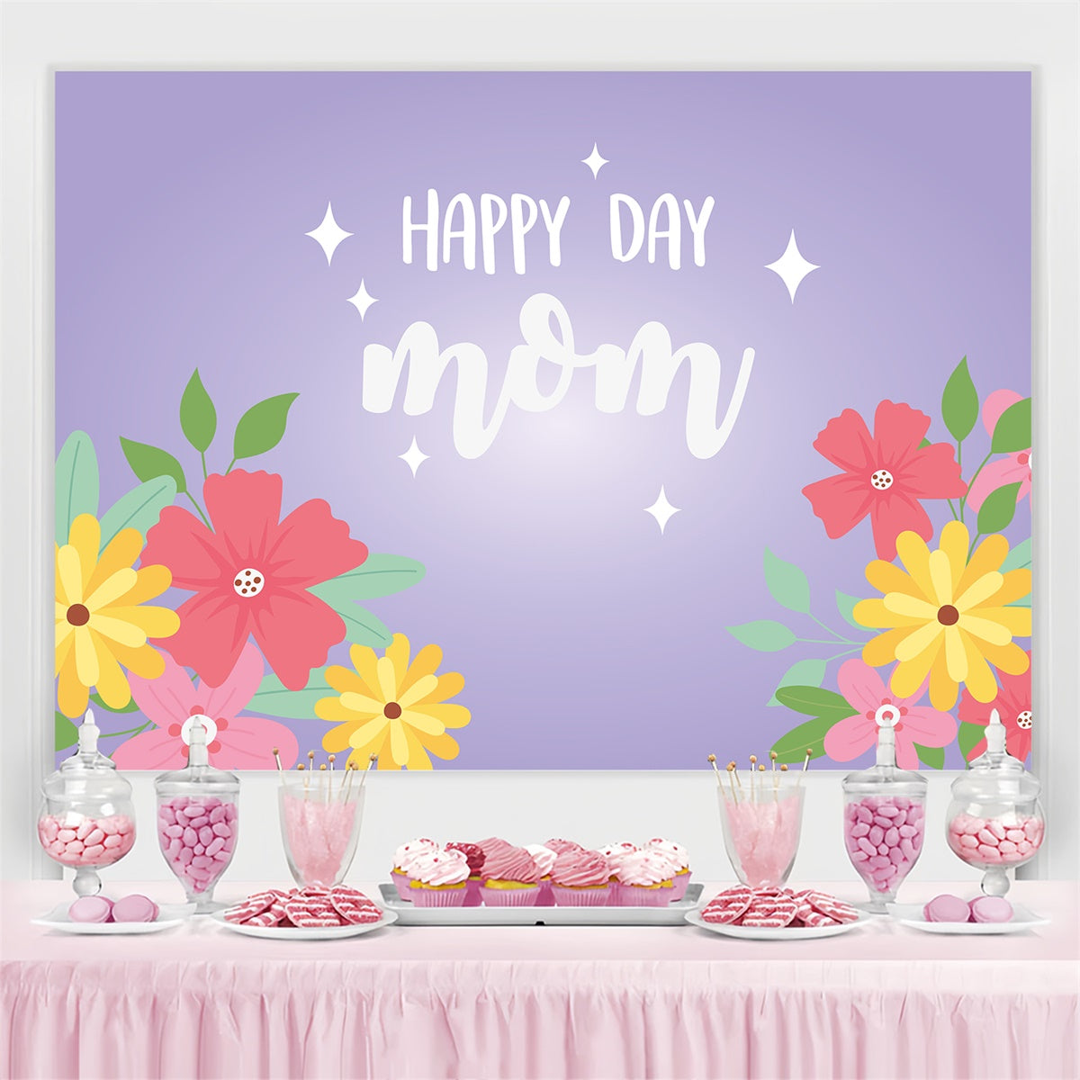 Backdrops For Mother's Day Soft Purple Flower Personalized Backdrop UK CJJ3-148