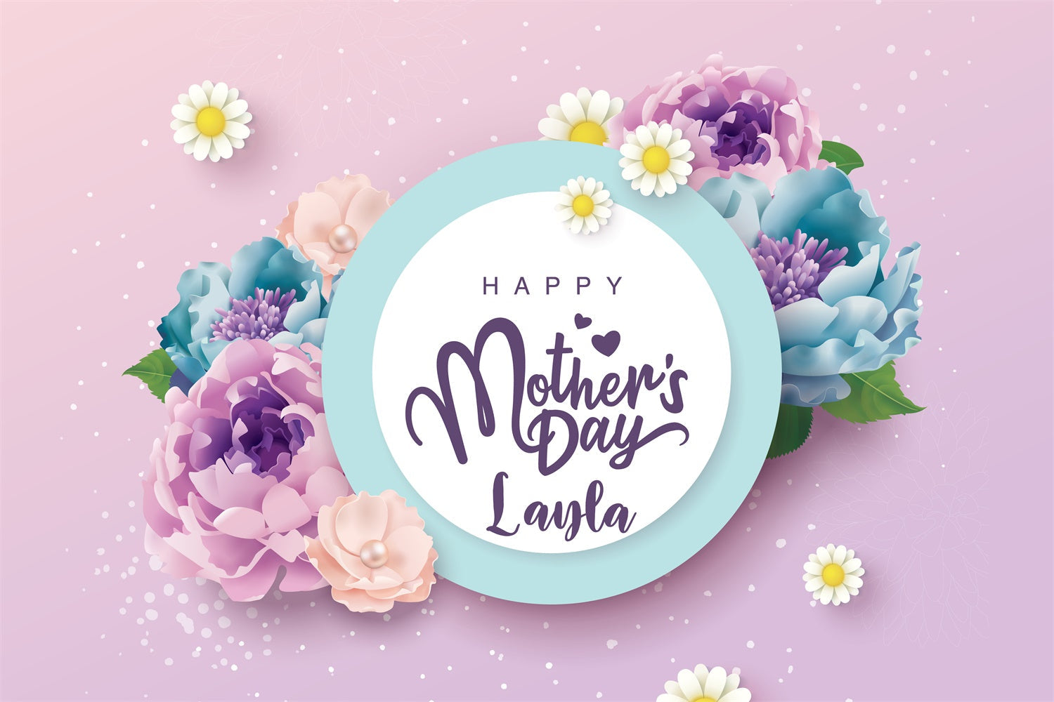 Happy Mother's Day Backdrop Pastel Floral Elegance Custom Backdrop UK CJJ3-149