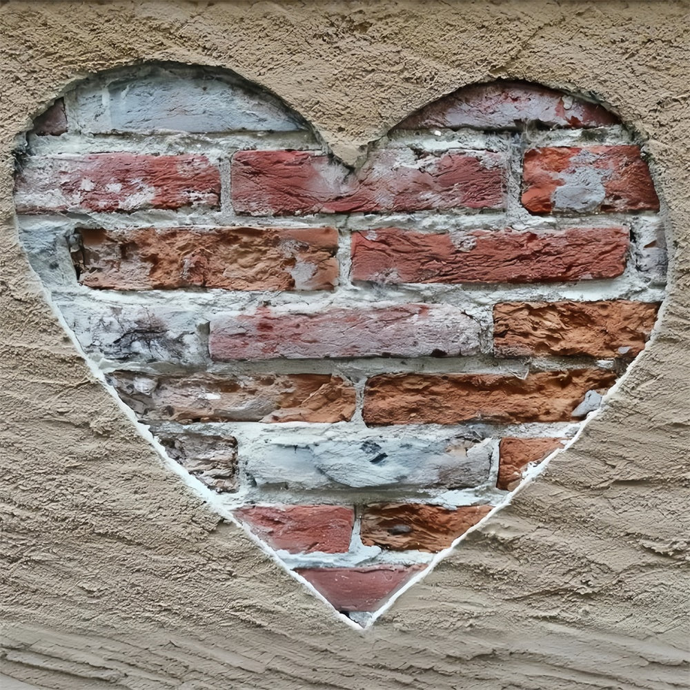 Brick Wall Photo Backdrop Rustic Heart Brick Cutout Backdrop UK CJJ3-16