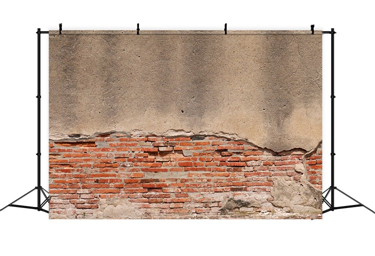 Brick Wall Backdrop Timeworn Brick Peeling Plaster Backdrop UK CJJ3-17