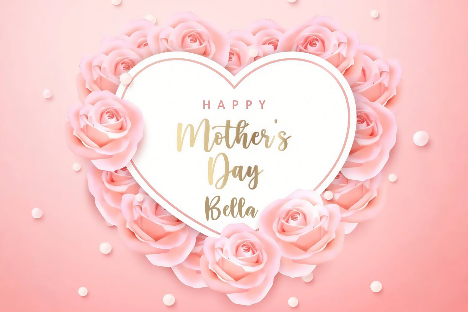 Mother's Day Backdrops Luxury Floral Heart Frame Custom Backdrop UK CJJ3-174