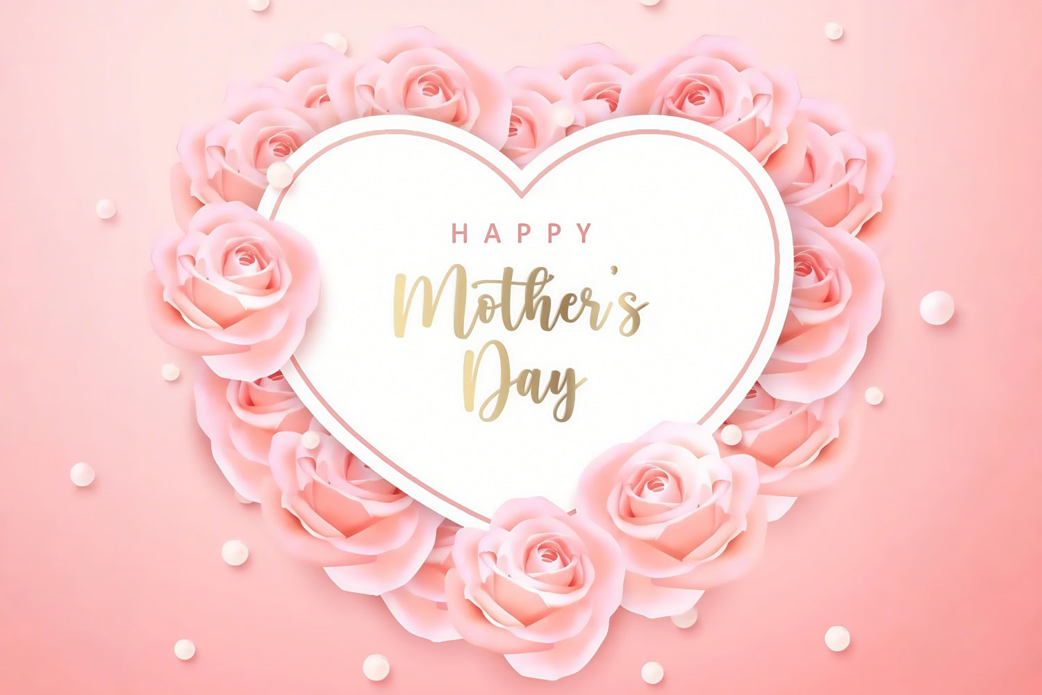 Mother's Day Backdrops Luxury Floral Heart Frame Custom Backdrop UK CJJ3-174