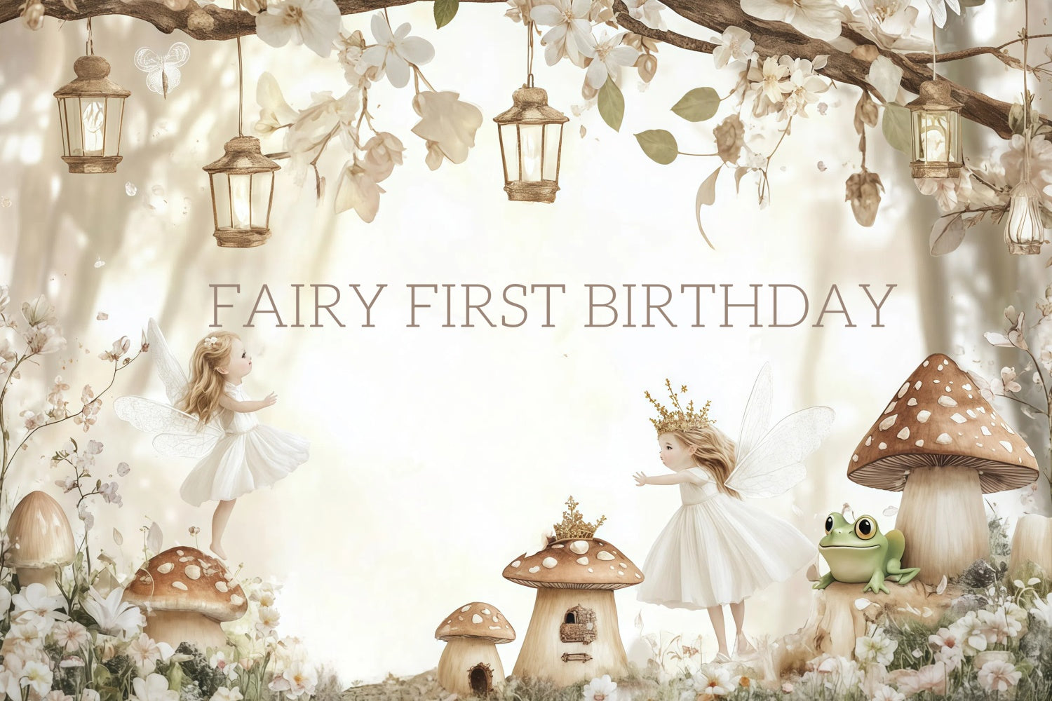 Personalized 1st Birthday Backdrop Enchanted Fairy Forest Backdrop UK CJJ3-206