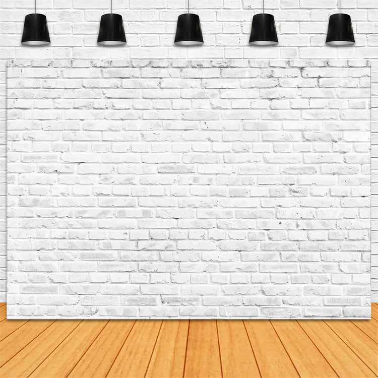 White Brick Wall Backdrop Bright White Classic Brick Backdrop UK CJJ3-21