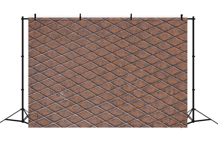 Brick Wall Photo Backdrop Textured Brown Grid Brick Backdrop UK CJJ3-23