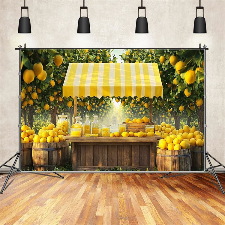 Lemon Backdrop Rustic Lemon Tree Summer Backdrop UK CJJ3-253