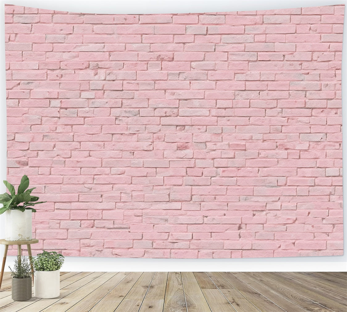 Pink Brick Wall Backdrop Pink Minimalist Brick Backdrop UK CJJ3-26