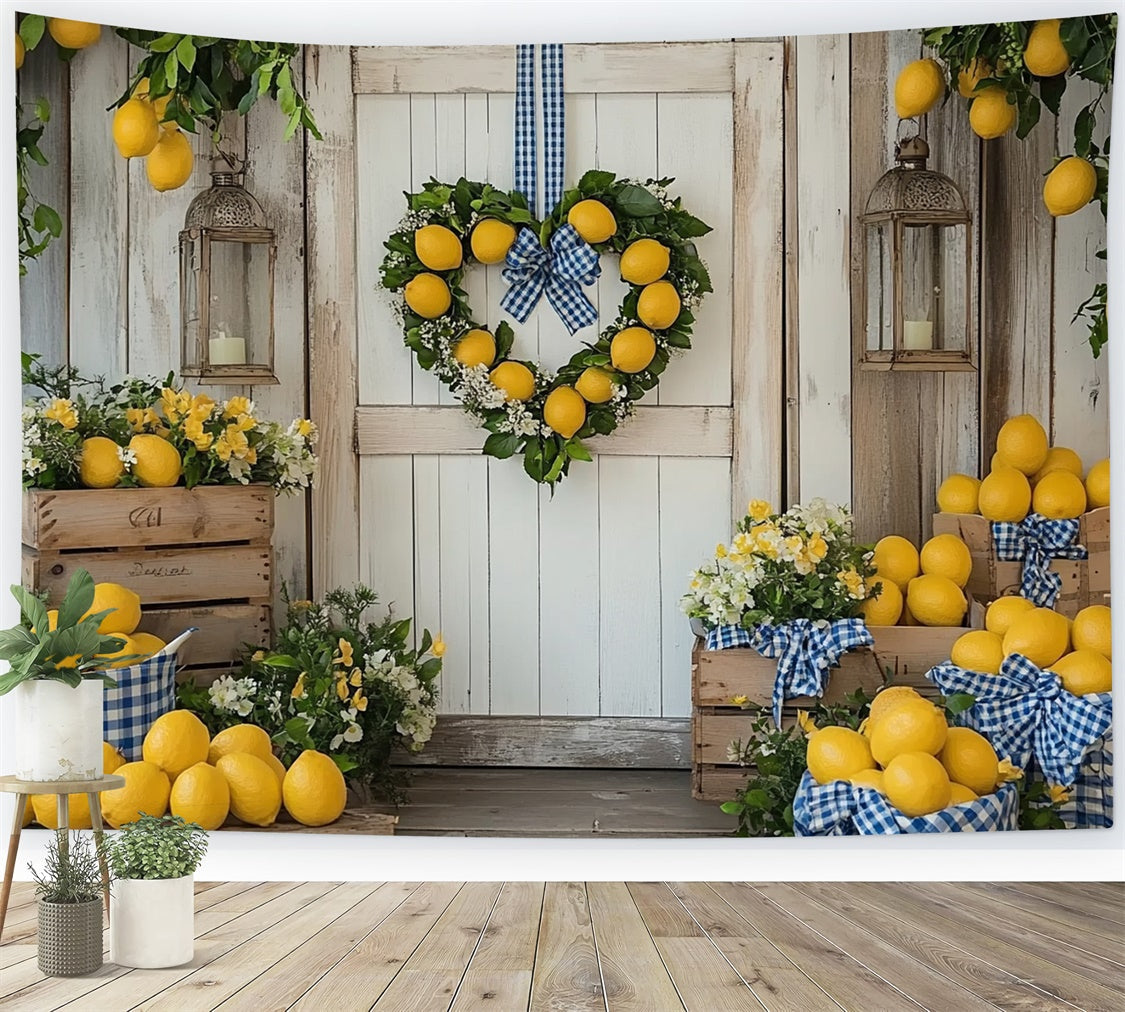 Lemon Backdrop Fresh Lemon Flower Summer Backdrop UK CJJ3-260