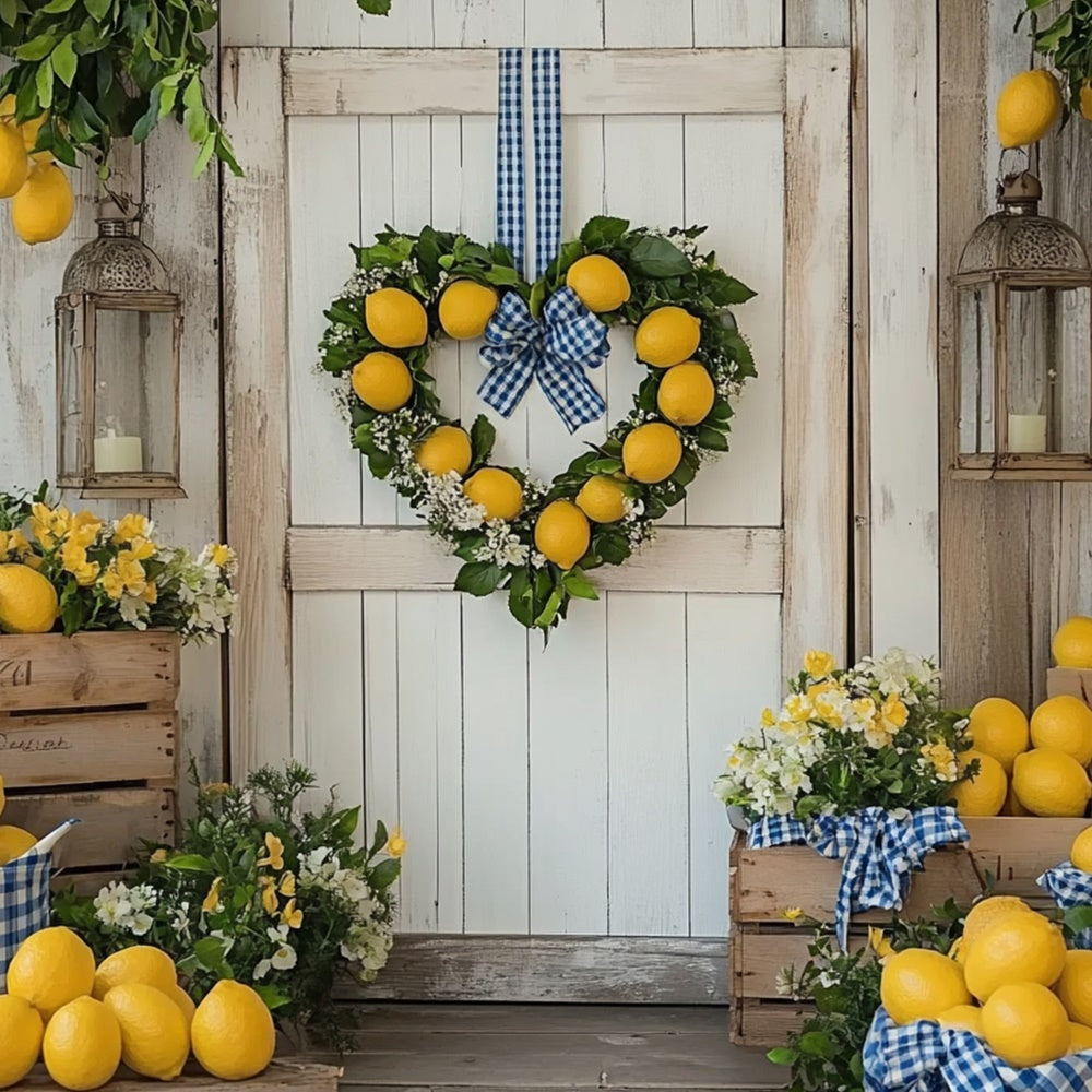 Lemon Backdrop Fresh Lemon Flower Summer Backdrop UK CJJ3-260