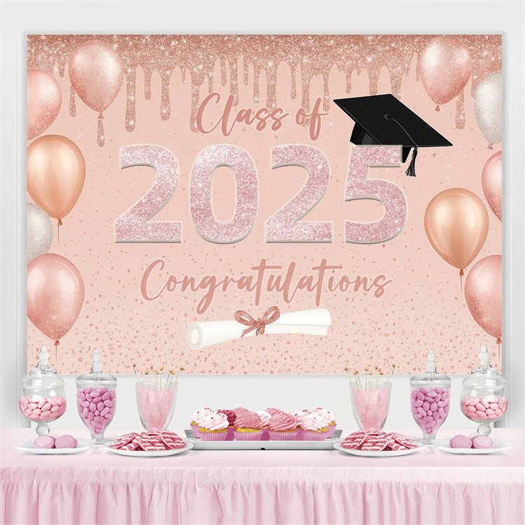 Graduated Backdrop Sparkle Balloons Party Graduation Backdrop UK CJJ3-269