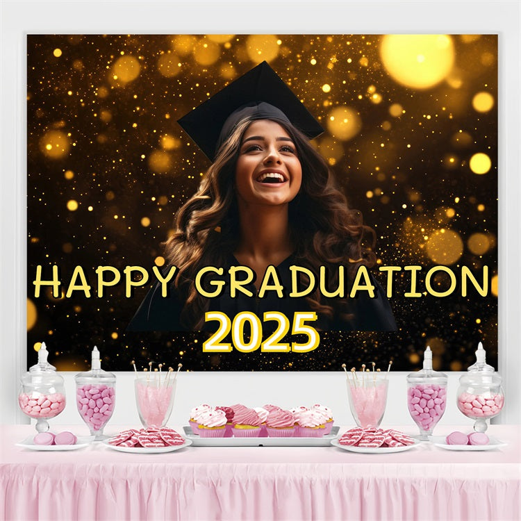 Graduation Picture Backdrop Golden Shine Custom Party Graduation Backdrop UK CJJ3-279