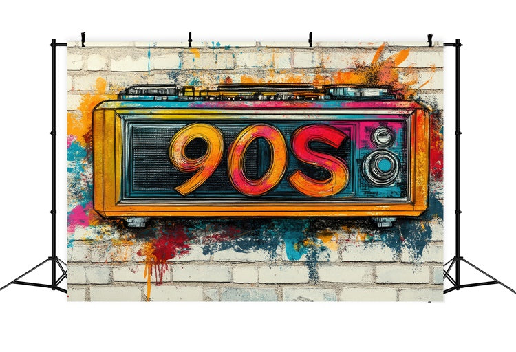 Graffiti Brick Wall Backdrop Colorful Urban Street Art Backdrop UK CJJ3-28