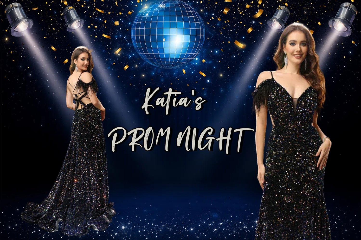 Prom Backdrop Ideas Sparkling Confetti Custom Party Graduation Backdrop UK CJJ3-283