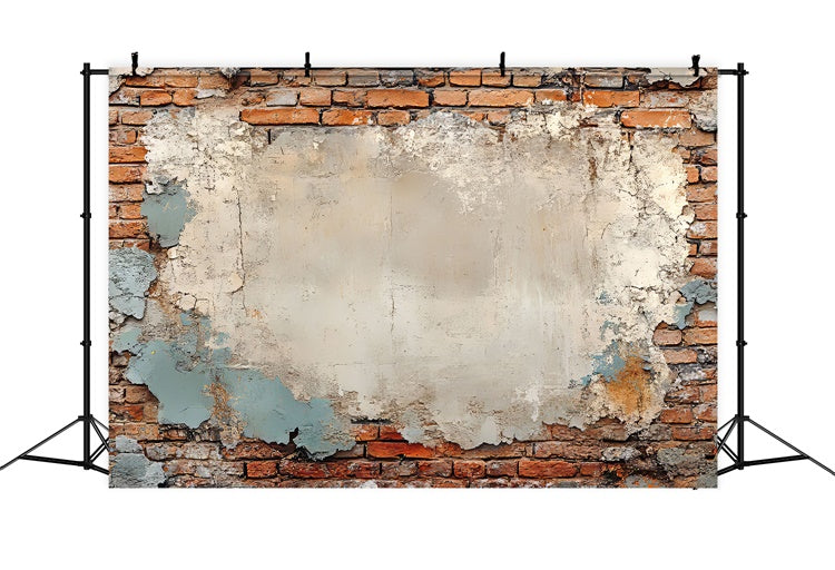 Brick Photo Backdrop Weathered Peeling Plaster Brick Backdrop UK CJJ3-29