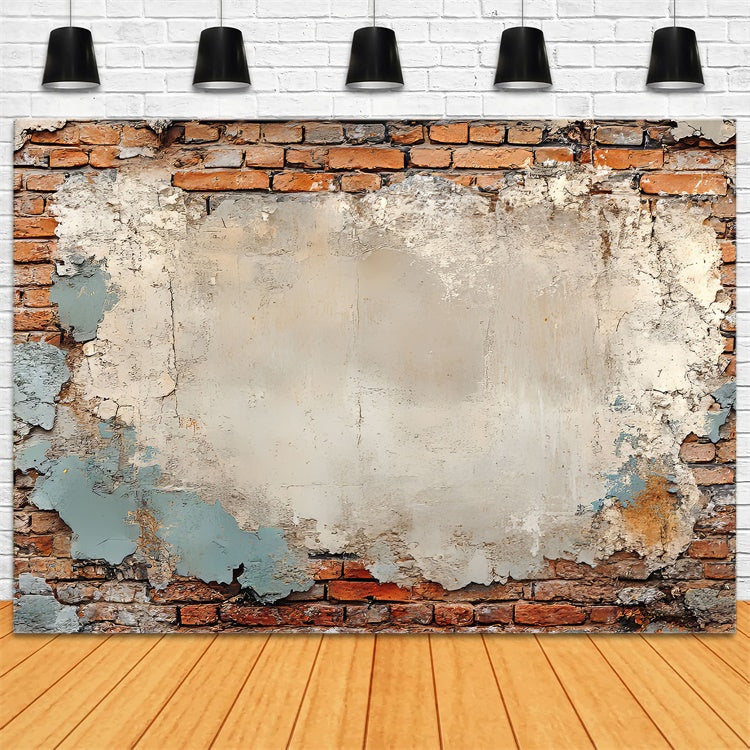 Brick Photo Backdrop Weathered Peeling Plaster Brick Backdrop UK CJJ3-29