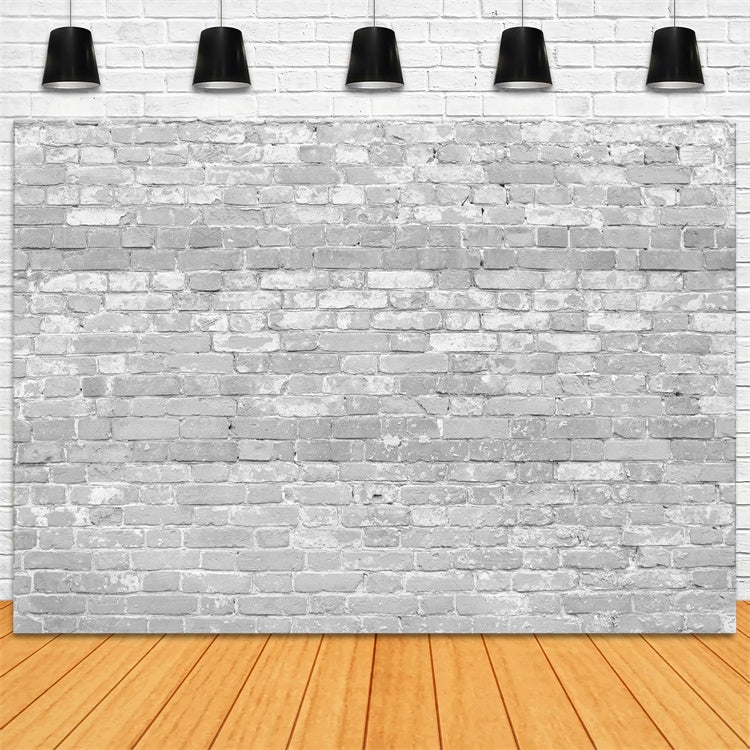 Grey Brick Wall Backdrop Faded Gray Brick Texture Backdrop UK CJJ3-33