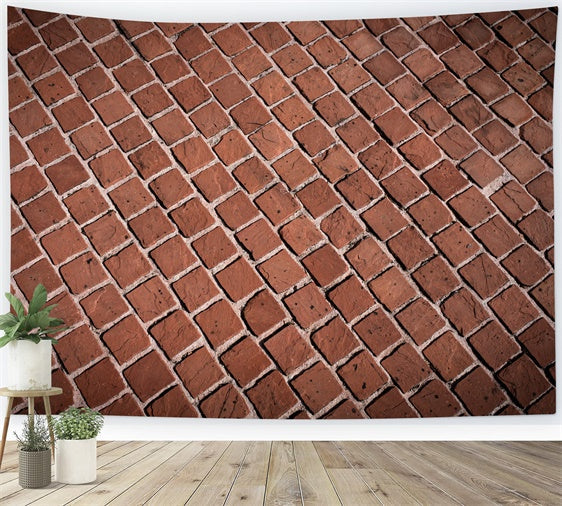 Brick Backdrop Photography Rustic Red Brick Walkway Backdrop UK CJJ3-34