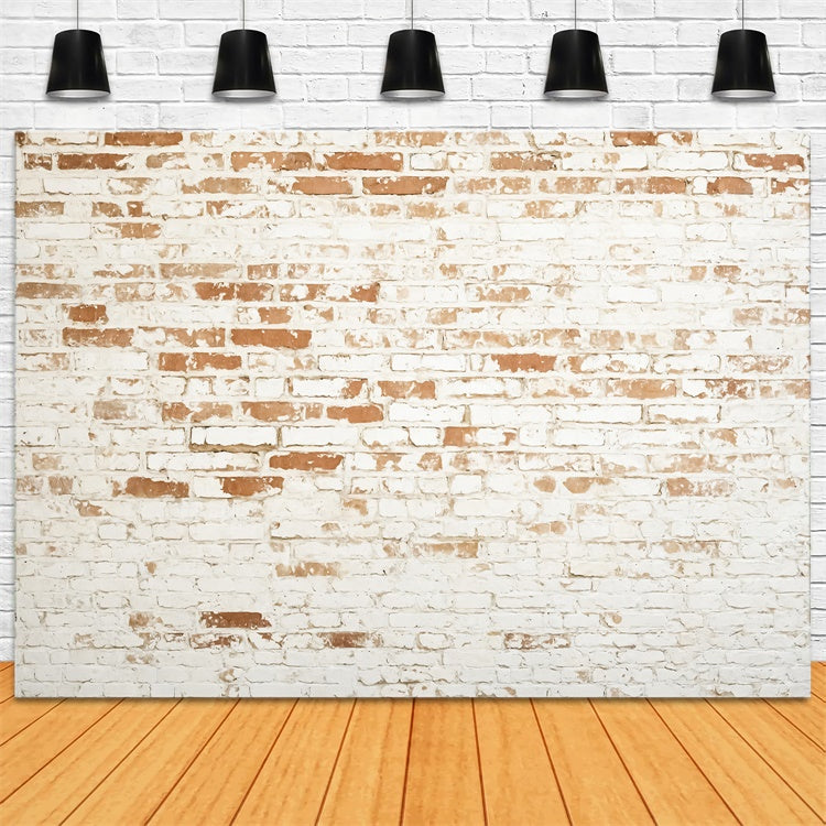 Brick Photo Backdrop Weathered White Brick Texture Backdrop UK CJJ3-37