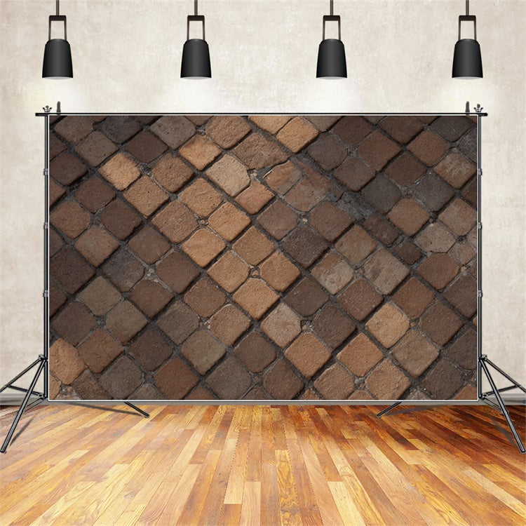 Brick Backdrop Cloth Antique Brown Brick Pavement Backdrop UK CJJ3-39