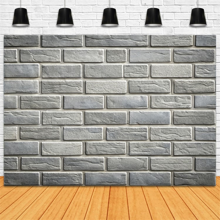 Grey Brick Wall Backdrop Textured Gray Stone Brick Backdrop UK CJJ3-41