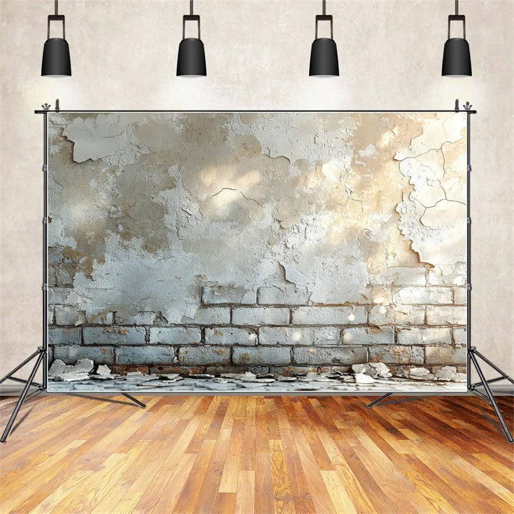 Brick Backdrops Rustic Chipped Paint Brick Backdrop UK CJJ3-43