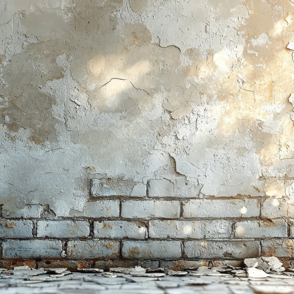 Brick Backdrops Rustic Chipped Paint Brick Backdrop UK CJJ3-43