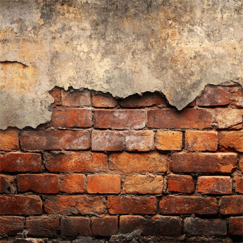 Brick Backdrop Photography Cracked Plaster Red Brick Backdrop UK CJJ3-44