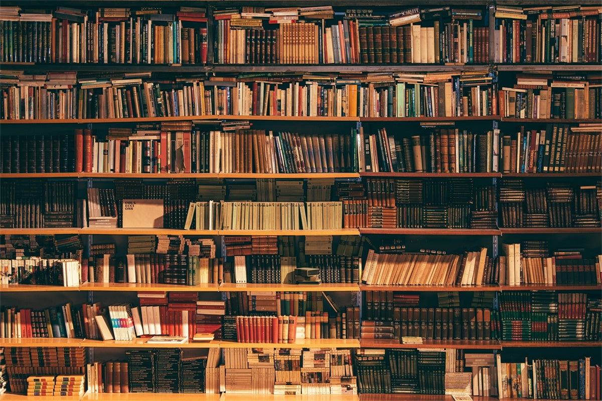 World Book Day Backdrop Vintage Library Bookshelf Backdrop UK CJJ3-55