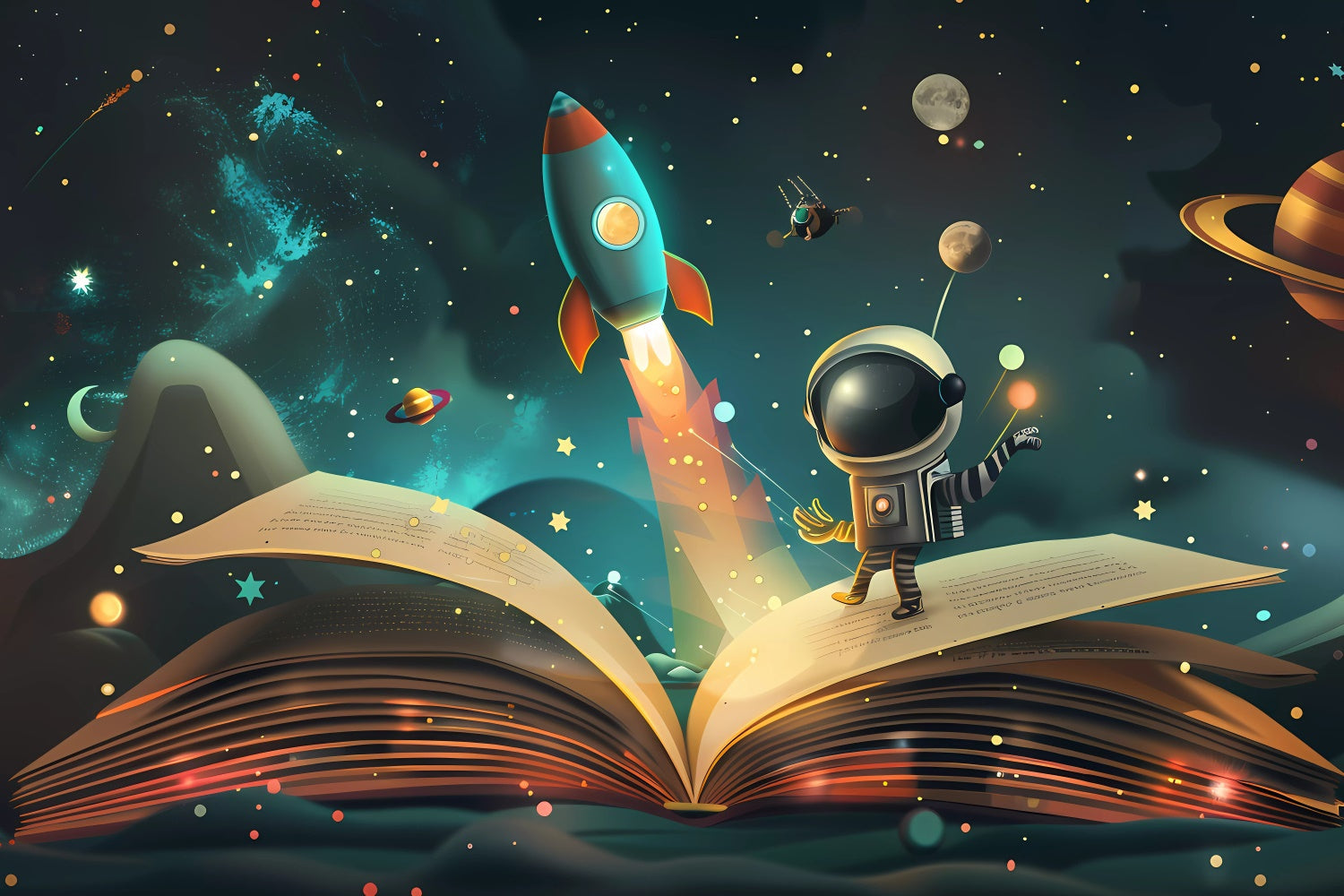World Book Day Backdrop Cosmic Storybook Adventure Backdrop UK CJJ3-57