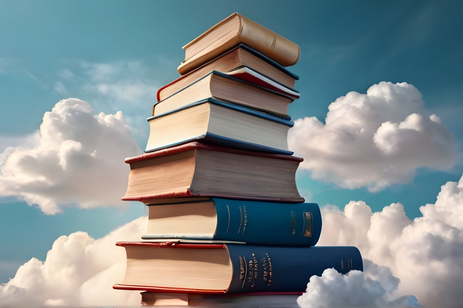 World Book Day Backdrop Dreamy Blue Sky Books Backdrop UK CJJ3-59