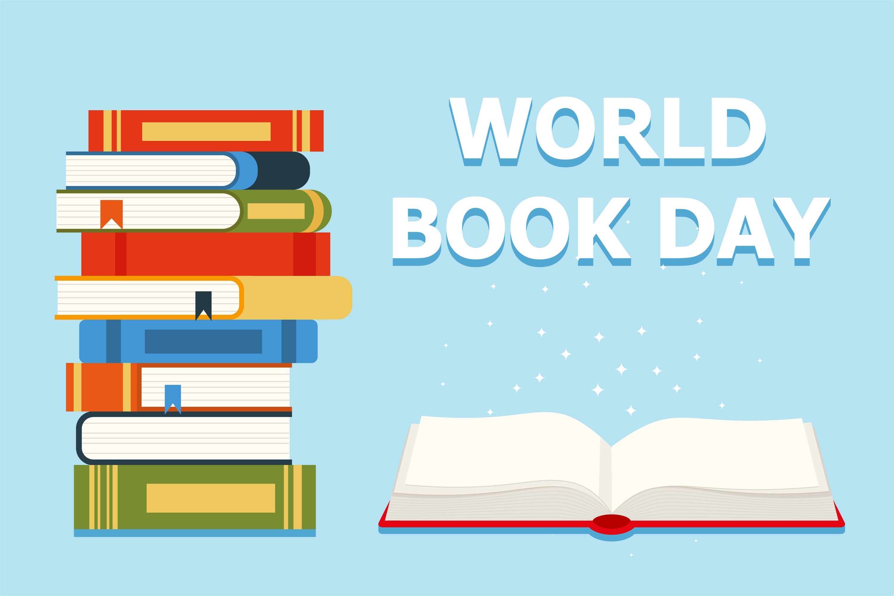 World Book Day Backdrop Storybook Pile Reading Backdrop UK CJJ3-71