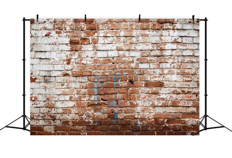 Brick Wall Photography Backdrop Aged Whitewashed Brick Backdrop UK CJJ3-9