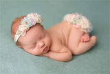 Newborn Photography Props Floral Pom Pom Dress for Baby Girl (with Matching Headpiece)CL3