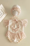 Newborn photography props lace one-piece dress for baby girl (with matching headpiece) CL5