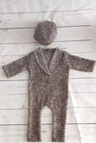 Newborn baby cotton thread woven one-piece suits (with matching headdresses) CL6