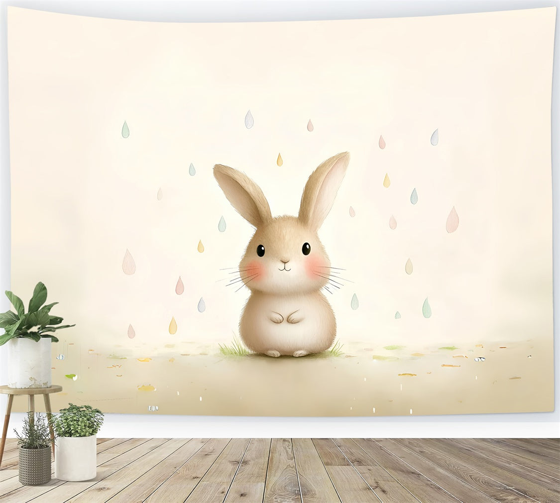 Easter Backdrops For Photography Sweet Bunny Raindrops Backdrop UK CSH2-84