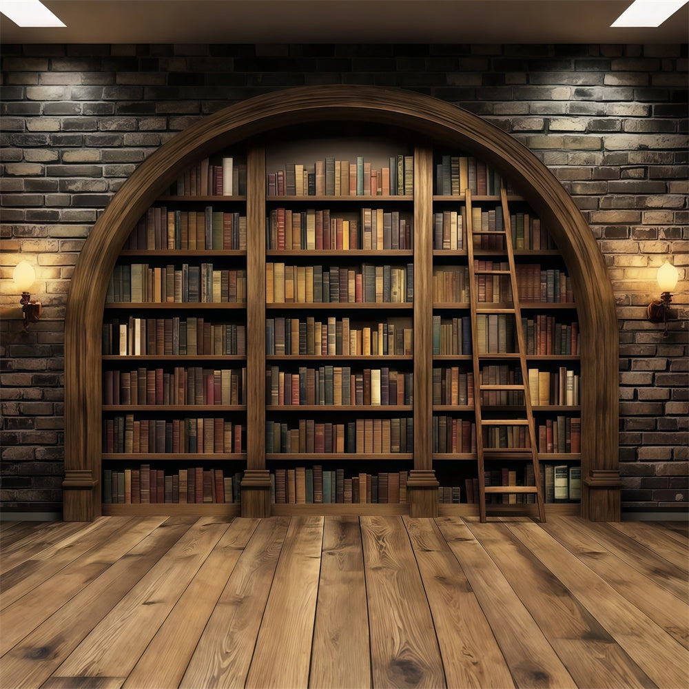 Back To School Backdrop Ideas Vintage Library Bookshelf Backdrop UK CSH3-18