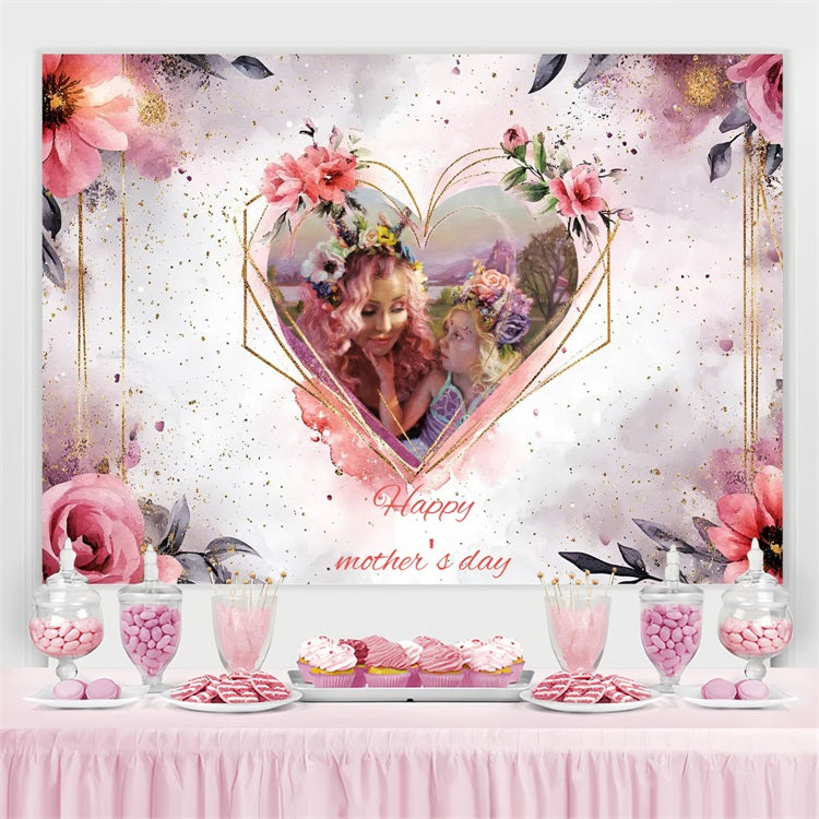 Mothers Day Photo Backdrop Vintage Watercolor Floral Custom Backdrop UK CSH3-198