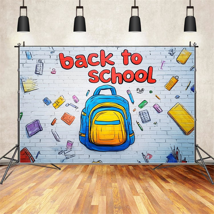 Back To School Photo Backdrop Graffiti Style Art Wall Backdrop UK CSH3-20